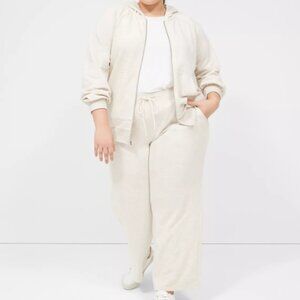 Lane Bryant Livi French Terry Full Zip Jacket, Oatmeal Size 18/20